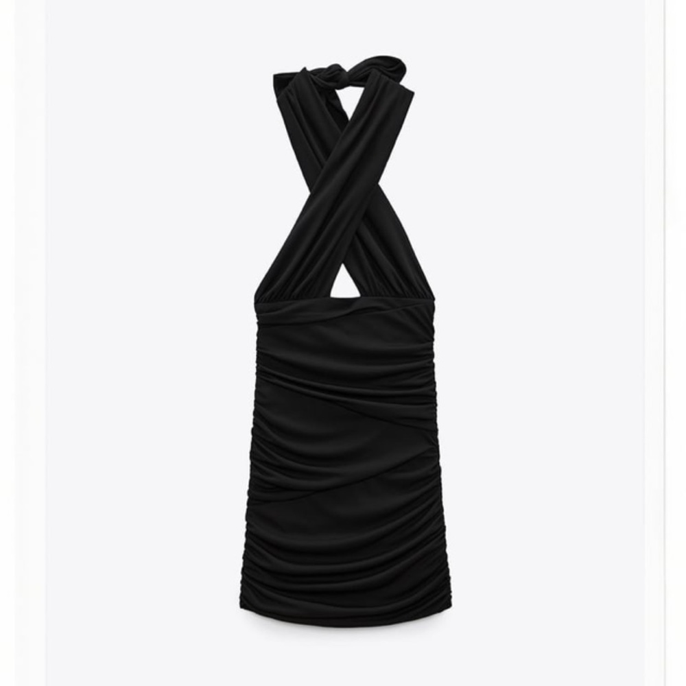 ZARA-draped dress black